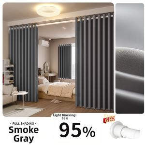 ORIENTAL LAN | Light Blocking No Drill Installation Curtain Set