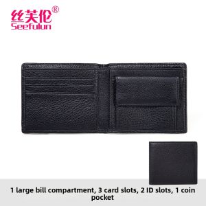 SIFULUN | Mens Thin Portable Leather Wallet Bifold