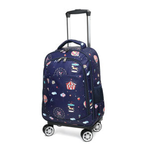 DDOO | Removable Pull-Handle School Backpack with 4-Wheel Swivel Wheels for Laptop & Business Travel