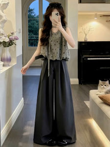 PEIZIXUAN | Aesthetic Summer Style Polka Dot Tops and Wide Leg Pants Set