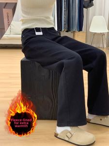 Warm Insulated High Waist Large Size Black Jeans