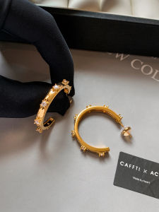 CAFFTI | Large Silver Hoop Earrings For Women Summer Spring Gold Tone