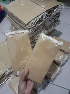 Paper Bag Kecil Coklat Polos ukuran 8x6x17 cm Isi 10pcs