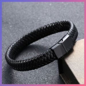 Gelang Kulit Tenun Pria & Baja Antikarat: Hadiah Perhiasan Unik