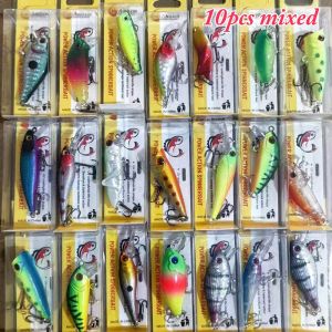 Bộ 10 Mồi Câu Cá 3-6Cm Xoay Wobblers Mồi Nhân Tạo Dành Cho Nước Mặn Nước Ngọt Minnow Phong Cách Dòng Suối & Phụ Kiện Câu Cá Đại Dương