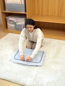 Túi Đựng Quần Áo hộp lưu trữ khung thép túi đựng chăn màn 100L trong suốt không thấm PVC có thể gập lại