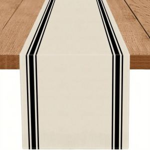 Black Striped Minimalist Dining Table Runner Kitchen Dining Room Indoor And Outdoor Holiday Decoration Home Decor