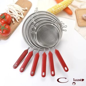 ตะแกรงสะเด็ดน้ำซุปปลานมถั่วเหลืองทำจากสเตนเลสที่กรองละเอียดมากช้อนสำหรับใช้ในครัวเรือนอุปกรณ์ทำครัว