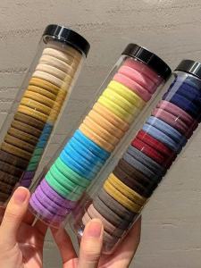 Korean Style High Elasticity Hair Ties No Seam Womens Hair Bands Non-Damaging Black Hair Rings Fashionable Hair Accessories