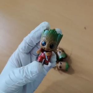 4PCS Cute Groot Miniature Model Home Supplies Decoration Figurine Handicrafts Anime Hero Tree Man Character Decoration Ornament Baby Groot Flowerpot Toy Pen Pot Holder PVC Action Figures