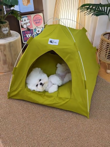 HATELI Pet Nest Tent Semi Closed Foldable Outdoor Pet Supplies Breathable Tent Pet Cooling and Warm Pads Pet Camping Cushion for Indoor Outdoor Use