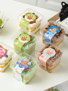Disposable Tiramisu Box Square Mousse Fruit Cake Packaging Cup Transparent Multi-layer Creamy Dessert Packaging Kitchen Cooking
