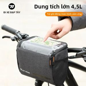 WEST BIKING 4.5L Màn Hình Cảm Ứng Túi Ghi Đông Xe Đạp Túi Làm Mát Phía Trước Cách Nhiệt Cho MTB Road Cycling Top Tube Pannier Có Nắp Đậy
