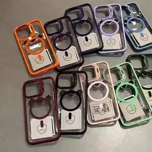 Luxury Case With Free Film For iPhone 15 Pro Max 15 Plus 11 12 13 14 Pro Max 16 Pro Max 12 Pro 13 Pro  Max 11 Pro Max Phone Case Free Camera Lens Protector Kickstand Magnetic Case Magsafe Shockproof Cover Camera Lens Protection Ring Stand Clear Cover