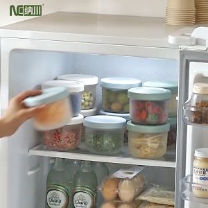 NACHUAN Food crisper ginger garlic scallion storage box Household double layer transparent drain sealed preservation bowl fruit snacks storage box