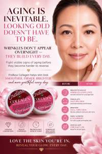 Endless Beauty Collagen Face Cream 10g with Hyaluronic Acid | Anti-Aging Wrinkle Care & Under Eye Care | Brightening Firming Hydrating Moisturizer for Dry Dull Skin