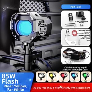 UNJOYLIOD | Ultra-bright Dual-beam LED Laser Lens Motorcycle Headlight