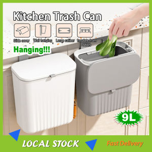Kitchen Hanging Rubbish Bin 9L Wall Mounted Trash Can Cabinet Door Dustbin Can Garbage Recycling Bin