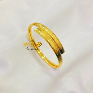 Gelang Bangle Super Simple Warna 24 Karat Wanita Lapis Emas
