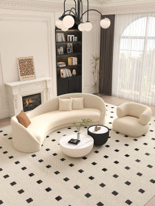 YIZUO | French Minimalist Curved Sofa