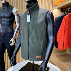 Outdoor Order! Mens Double-Sided Fleece Warm Stand Collar Vest Jacket New Autumn Winter Fashion Thick Standard Fit Youth Wear