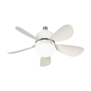 LED Ceiling Fan with Lights E27 Screw in Ceiling Fan Light with Remote Control Dimmable 5 Blades for Living Room Home Decor