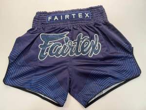 Fairtex BS1930 Retro Muay Thai Fight Shorts “Blue Ocean” MEDIUM