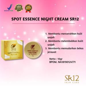 SPOT ESSENCE CREAM SR12 DAY & NIGHT CREAM / CREAM ATASI BEKAS JERAWAT & FLEK HITAM