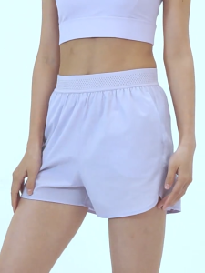 Summer new sports pants fake two-piece mesh breathable and anti glare fitness shorts running and training three quarter pants