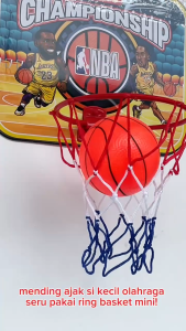 Mainan Anak NBA CHAMPIONSHIP IM-2802/PVC Mainan Ring Basket Mini Pompa Basket Hoop Indoor Outdoor