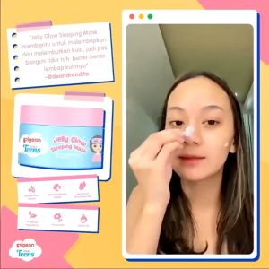 PIGEON TEENS JELLY GLOW SLEEPING MASK 30G KOLAGEN PELEMBAB WAJAH