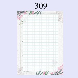 Colorful Grid Letter Paper A4 Writing Paper with Pattern Cartoon Square Grid Paper Printable Draft Paper Student Flower Pattern