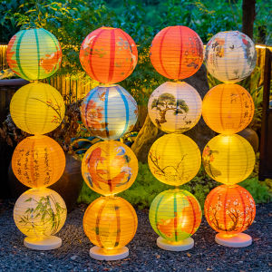 CAIKOU | Ancient Style Foldable Lantern Hanging Column Decorations