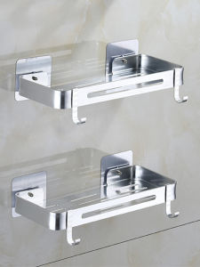 Nail-Free Bathroom Storage Rack Bathroom Toilet Sink Bathroom Storage Aluminum Alloy Wall Hanging Double Layer