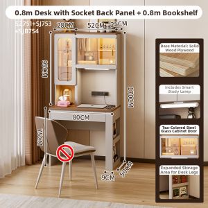 YANGYING | Bedroom Desk with Bookshelf Minimalist Home Study Desk