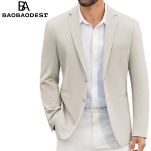 Suit Jacket Mens Lightweight Leisure Jacket Sporty Elegant Wedding Business Blazer Grey
