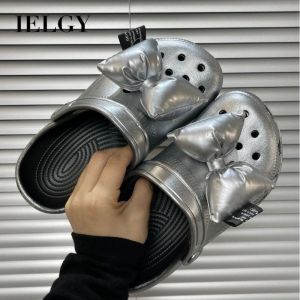 IELGY Hole Shoes Bow Slippers Womens Summer 2024 New Platform Sole