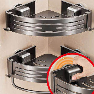 Giá Để Đồ Nhà Tắm Gắn Tường Bằng Cốc Hút Một Tầng Hợp Kim Nhôm Giá Để Dầu Gội Giá Để Đồ Nhà Bếp Giá Để Đồ Nhà Tắm