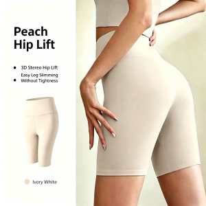 White High-Waist Women Yoga Shorts Breathable Quick-drying Fitness Shorts Butt Lift Sports Running CyclingWorkout Gym Shorts