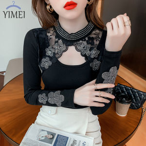 YIMEI เสื้อแฟชั่นสตรีขนาดใหญ่เสื้อปักลูกปัดติดเพชร 2022-2023 ขนาดใหญ่ ล่าสุด อุตสาหกรรมหนัก
