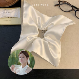 White Square Scarf Hair Ties Jojo Wang Original Design Satin Hair Bands for Women New 2025 Stylish Hair Accessories