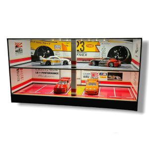 SILHOUETTE Diorama parkiran 2 tingkat basement diecast skala 64 tutup akrilik Model rak diecast
