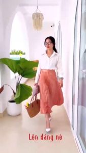 Áo Sơ mi nữ công sở tay dài chất lụa ngọc trai mềm mịn ít nhăn DIKI