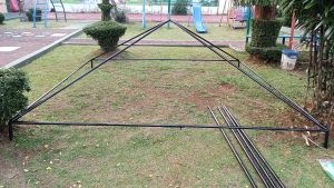 kerangka tenda cafe bongkar pasang ukuran 3x3 kualitas oke tebal dan kokoh promo murah meriah sejagat raya boskuh (kerangka aja)