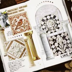 10pcs Vintage Embossed Tiles Series Sticker DIY Diary Junk Journal Mobile Decoration Collage Sticker Album Scrapbooking Supplies