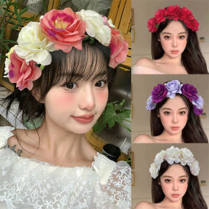 Floral Garland Romantic Wreaths Bride Garland Head Hoop Fashion Bohemian Bridal Flower Hair Accessories Children Headbands Gifts