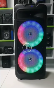 ZQS8211 Dual 8 Inch Trolley Speaker with Microphone Wireless Portable Big Sound