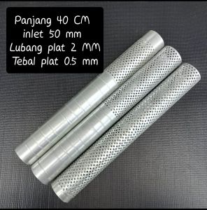 SARINGAN KNALPOT FULL 1/2 3/4 DBS KWS UNIVERSAL INLET 50 PANJANG 40 CM LUBANG PLAT 2 MM