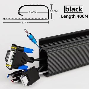 1pc 40x5.1cm The Cable Management Of PVC Desktop Cable Tray Is Located Under The Desktop Cable Tray.