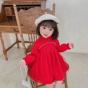 DRESS ANAK PEREMPUAN IMPORT MURAH KOREAN STYLE LENGAN PANJANG SHANGHAI COLLAR TILLE